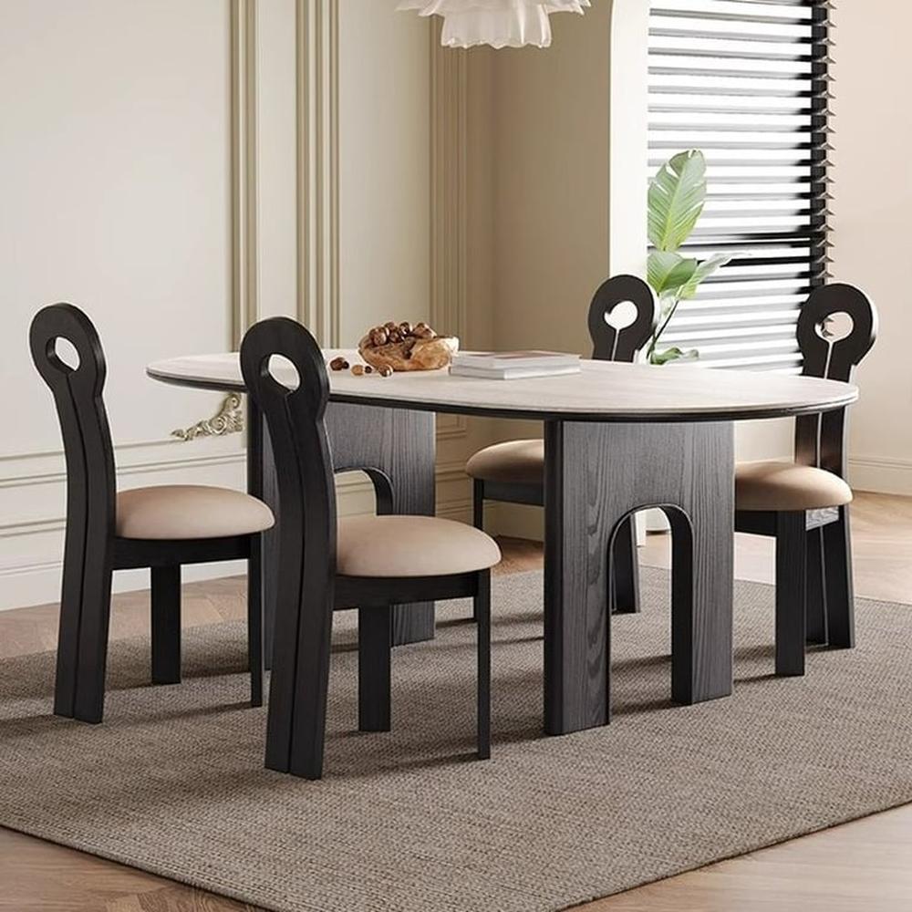 Juego de Comedor Latti 6 Sillas - Marrón y Beige