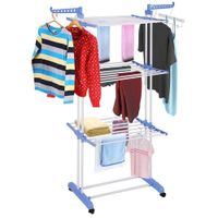 Tendedero Tendal Plegable de Ropa 3 Niveles Multifuncional