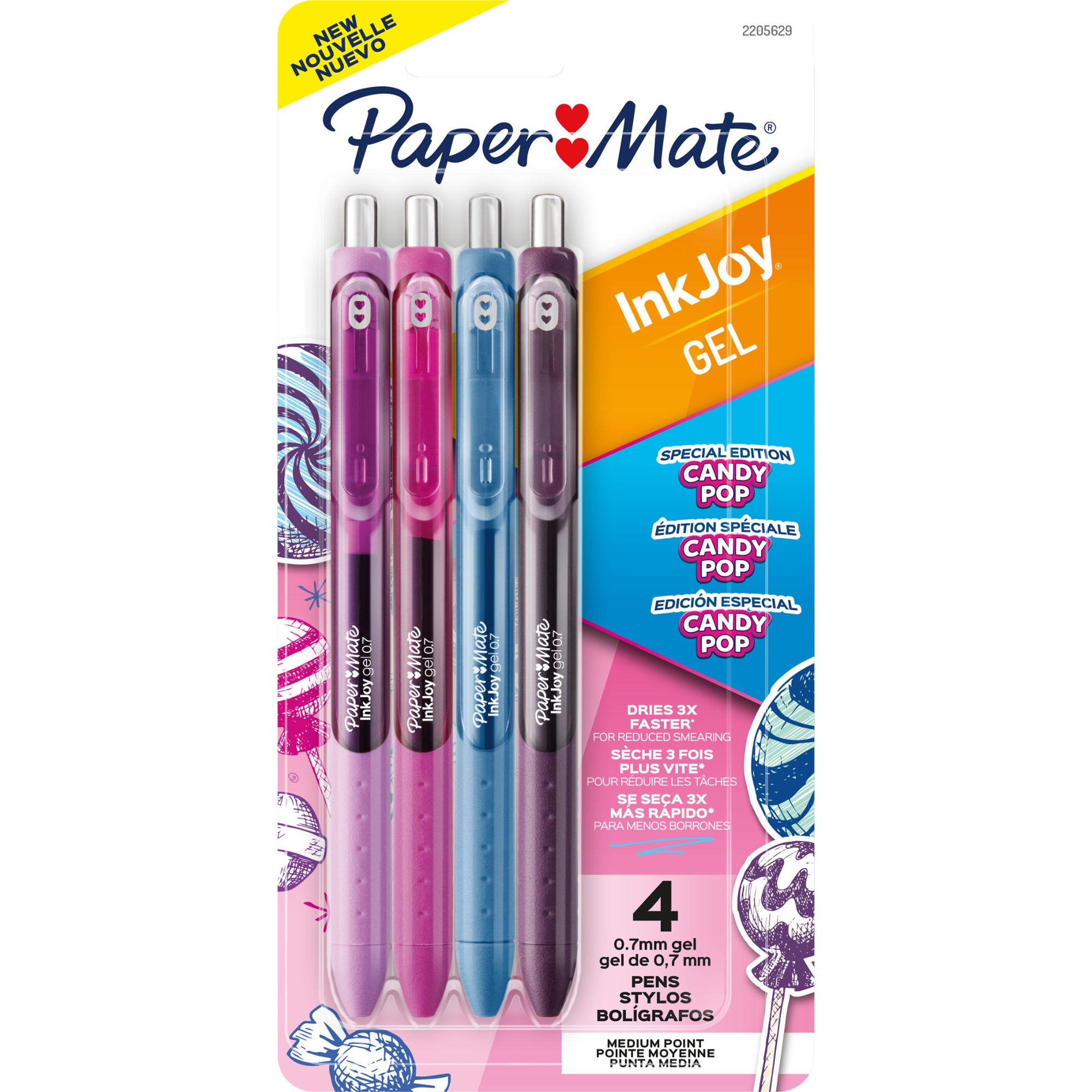 Lapiceros PAPER MATE Gel Candy Pop 4un