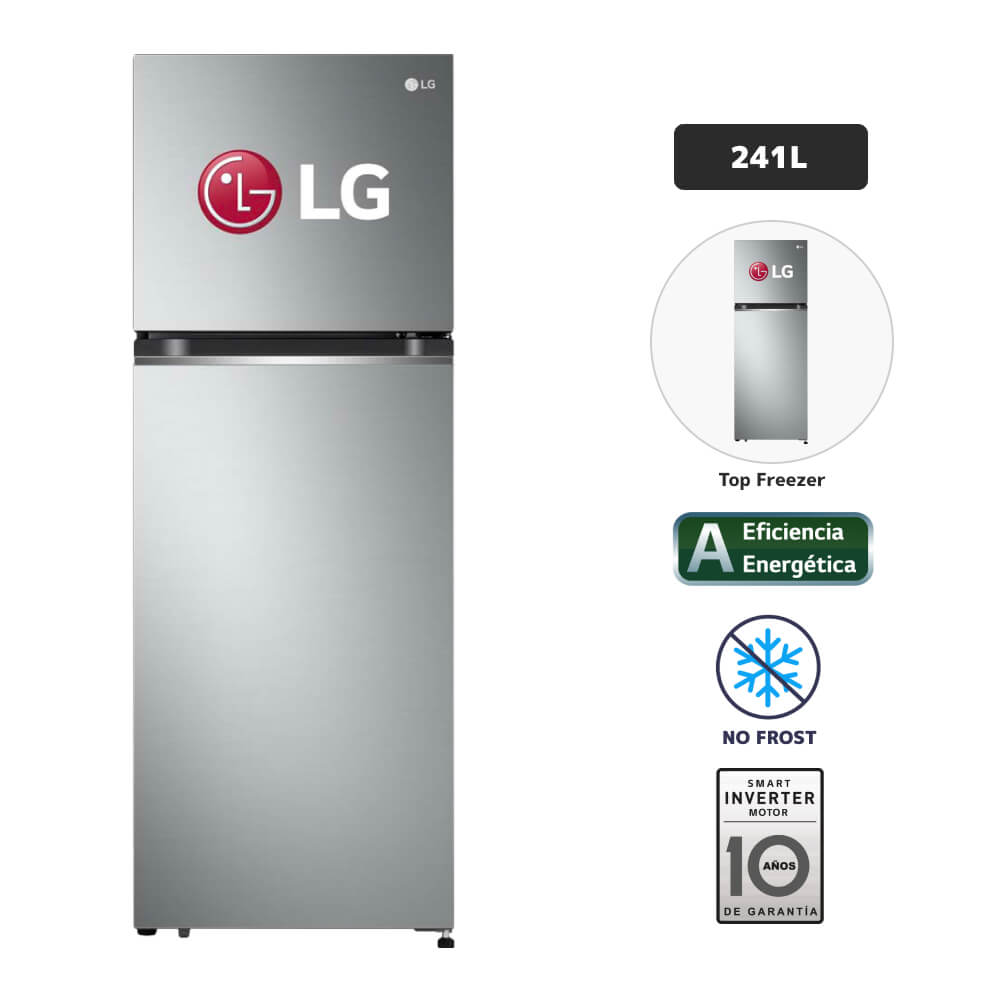 Refrigeradora LG 241L No Frost GT24BPP Plateado