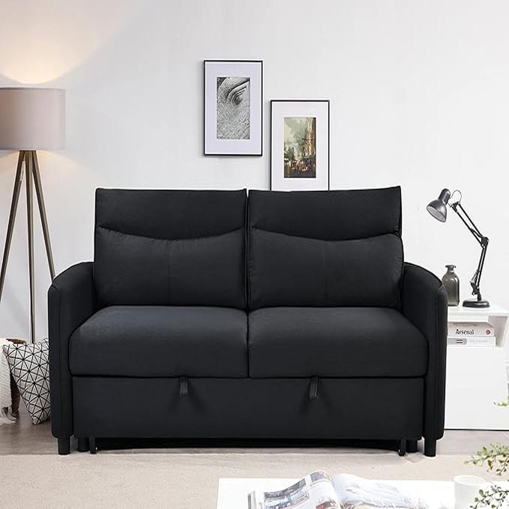 Sofá Cama Lineal Calisto 2 Plz - Negro