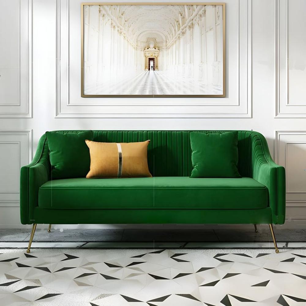 Sofa Aura Nordic 3 Cuerpos - Verde