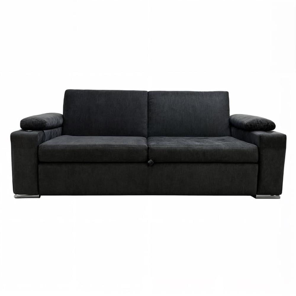 Sofá Cama Lineal Marsella + Porta Vasos 2 Plz - Negro