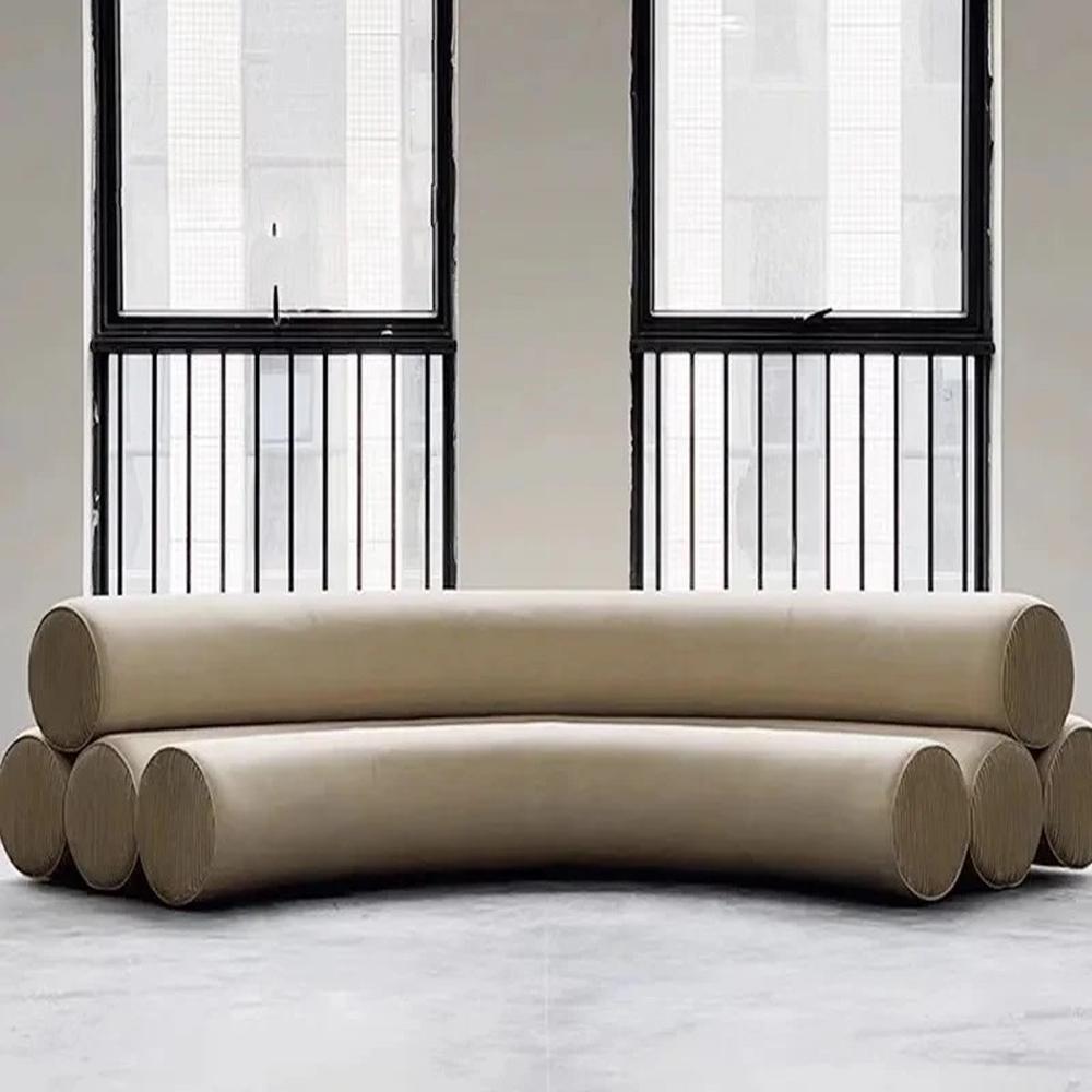 Sofá Martix Curvo Media Luna - Beige Claro