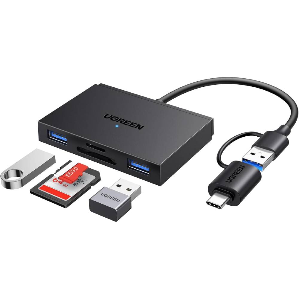 Lector de Tarjetas 4 en 1 UGREEN CM812 USB-C y USB-A - Lee SD, MicroSD