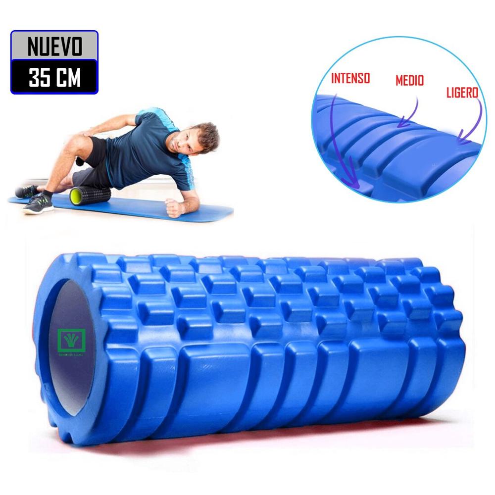 Foam Roller 35cm Rodillo de Espuma para Masaje Azul