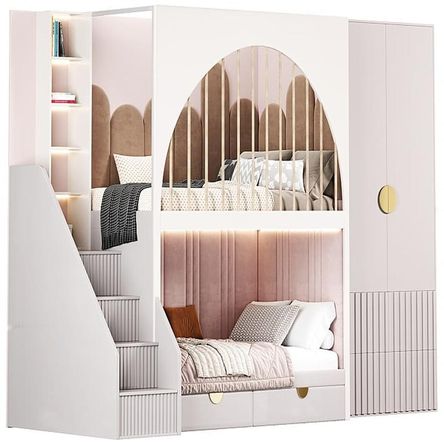 Camarote Infantil Alessandria + Cabecera + Ropero 1.5 plz - 2 Niveles Camarote Infantil Alessandria + Cabecera + Ropero 1.5 plz - 2 Niveles