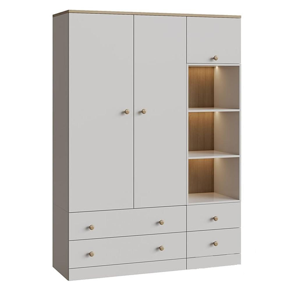 Ropero Melamina Henry 2 Piezas - Blanco y Madera