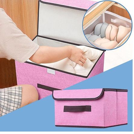Caja de almacenamiento plegable a prueba de polvo color Rosado
