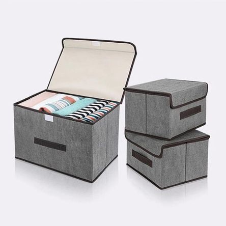 Caja de almacenamiento plegable a prueba de polvo para ropa color Gris