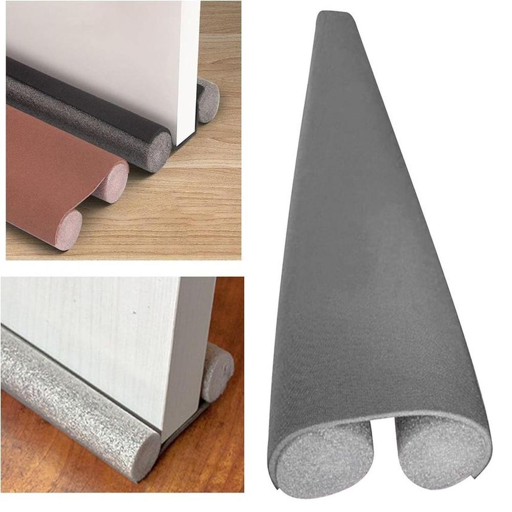 Par de Burletes Flexible de Espuma 95cm Sellado de Puertas Gris