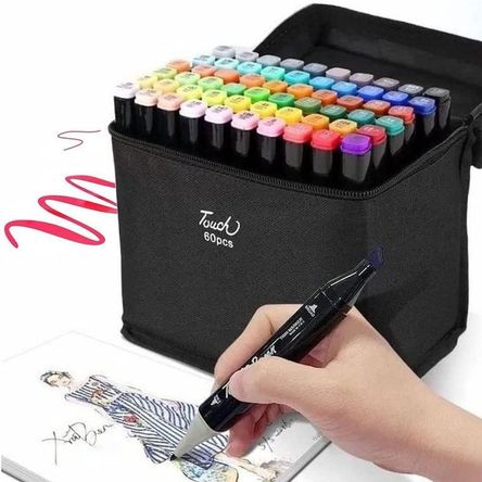 Plumones Doble Punta Marcadores Colores de 60pcs Plumones Doble Punta Marcadores Colores de 60pcs