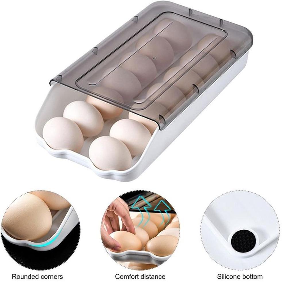 Porta Huevos de 1 Nivel Apilable Capacidad 14 Huevos