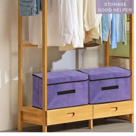 Caja de almacenamiento plegable a prueba de polvo para ropa color Lila