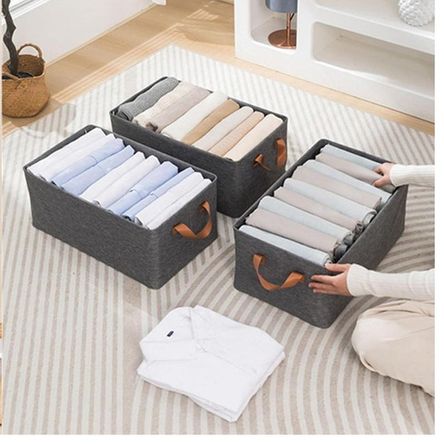 Pack 3 Cestas Organizadora Almacenamiento de Ropa de Gran Capacidad