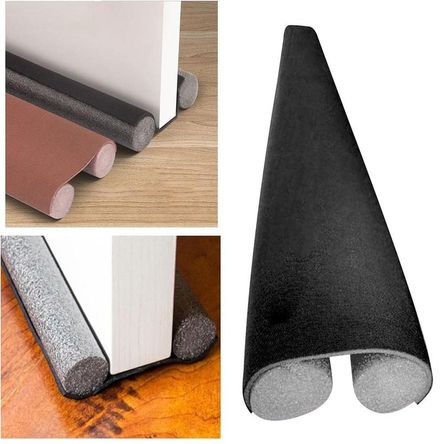 Pack x 02 Burletes Flexible de Espuma 95cm Sellado de Puertas Negro
