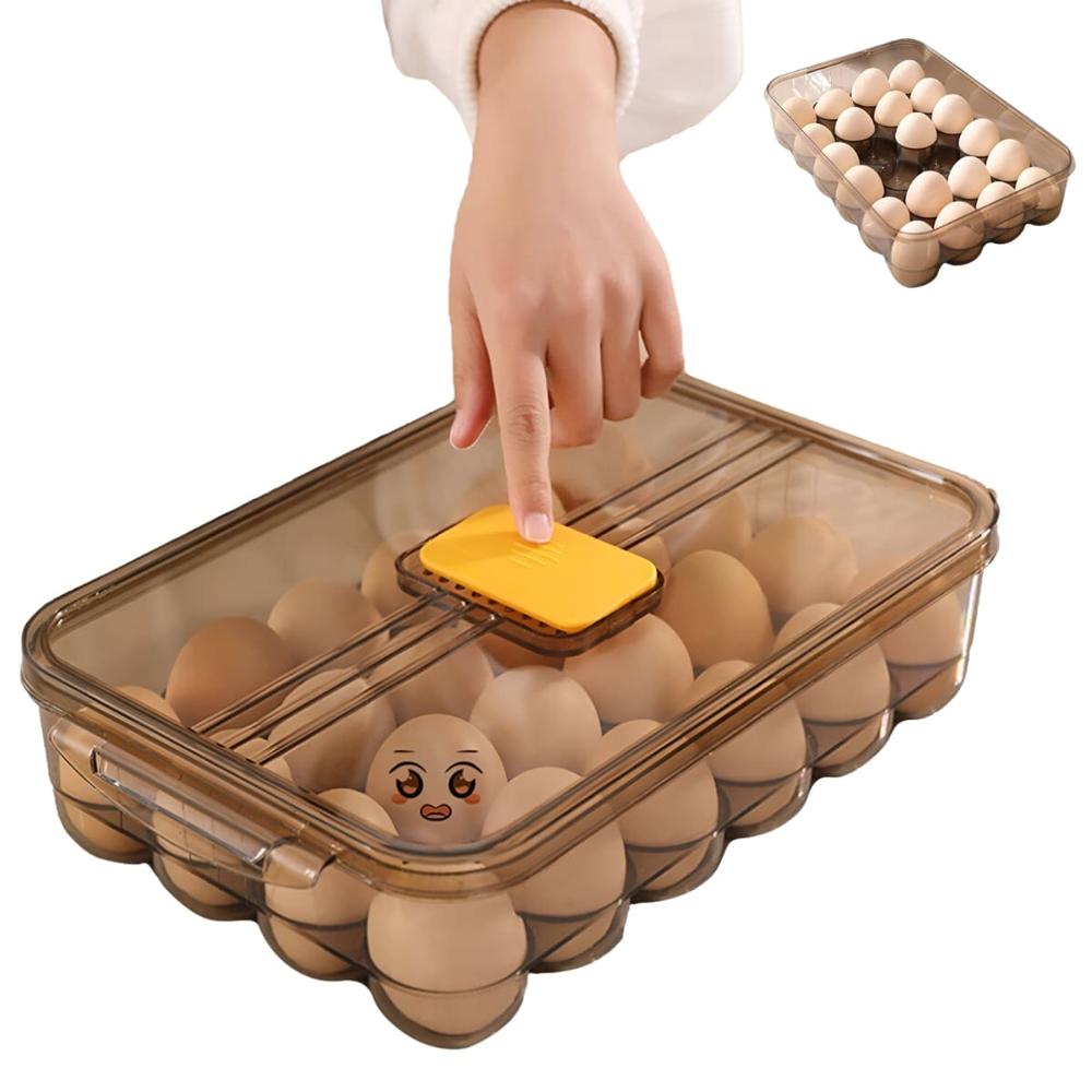 Porta Huevos Premium con Tapa Marrón 2480001