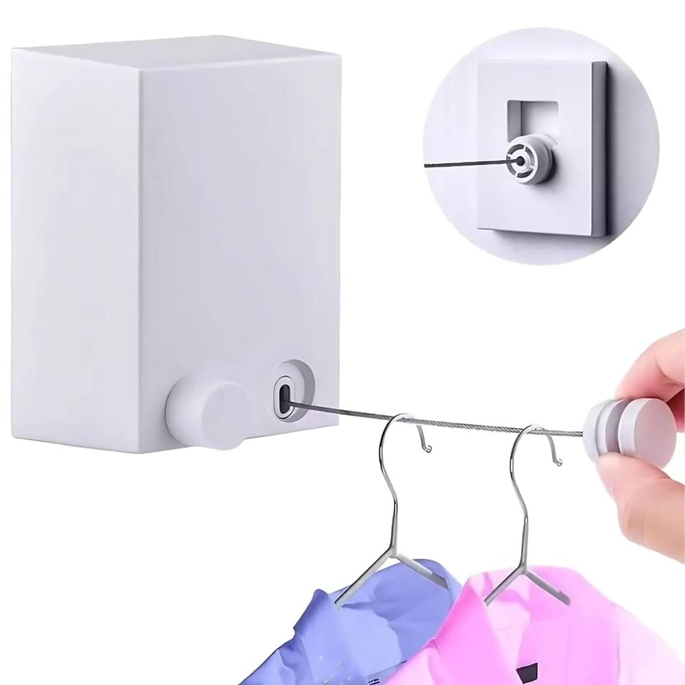 Tendedero de Ropa Retráctil de 4 Metros Blanco   420BL04