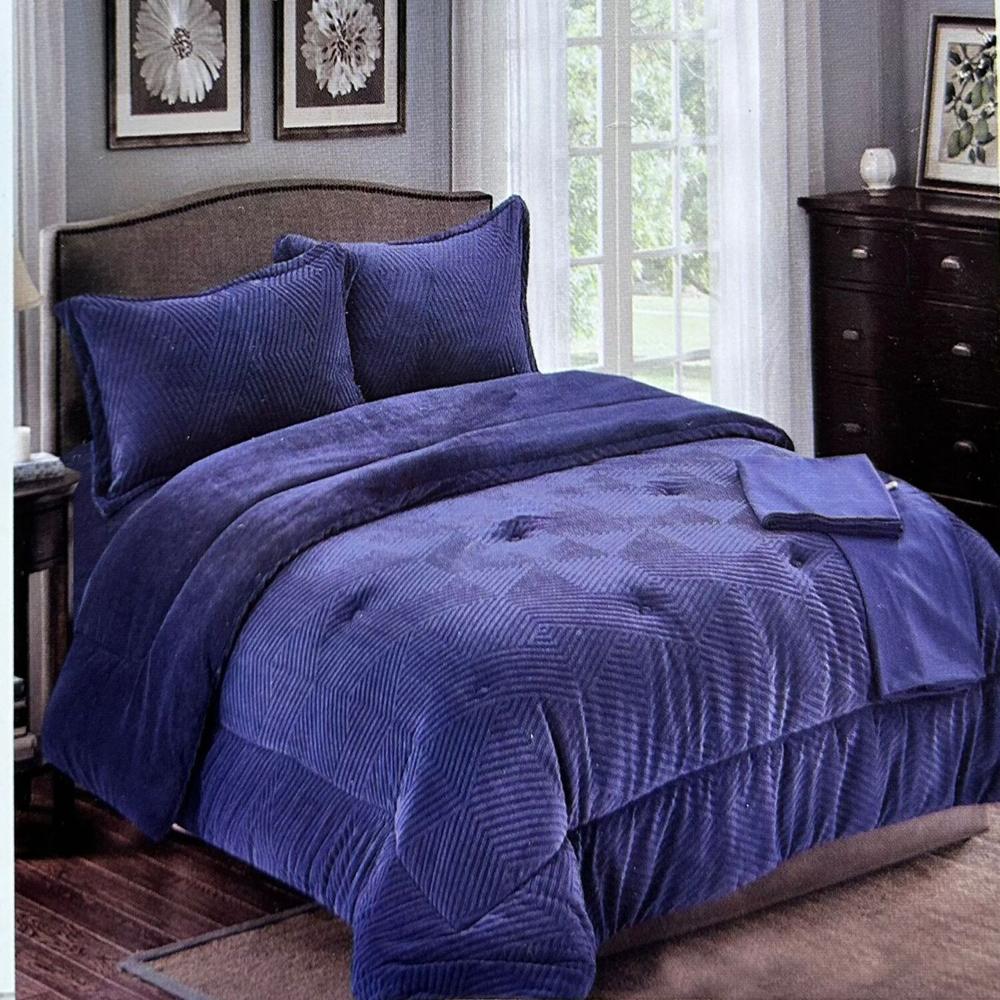 Set de Edredón 2 pz  piel de ángel con piel 5 piezas invierno - P3