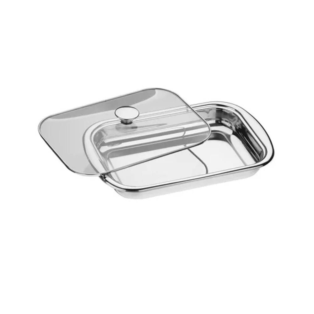 BANDEJA PARA HORNEAR O SERVIR TRAMONTINA C/TAPA DE VIDRIO