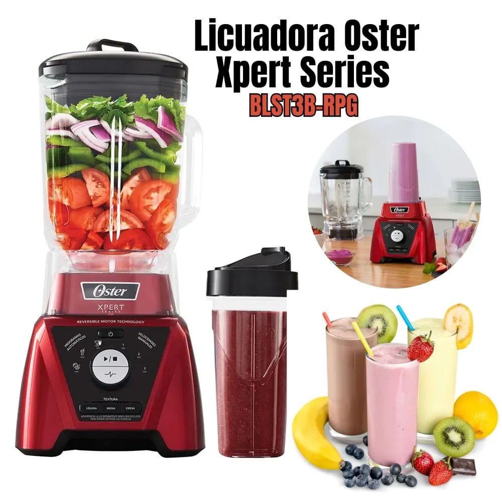 Licuadora Xpert Series BLST3B RPG Oster Roja, con vaso Blend N Go