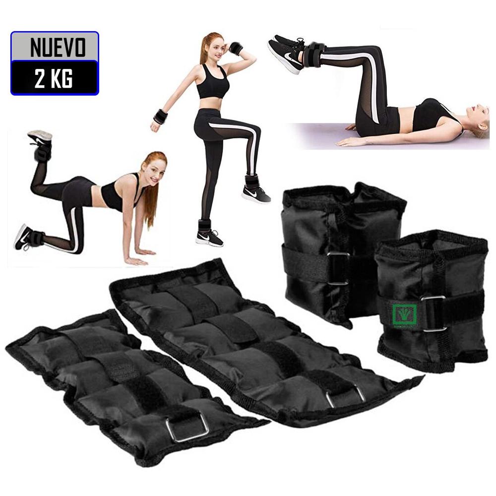 Pesas tobilleras peso de 2 kg pack 2 unidades Negro