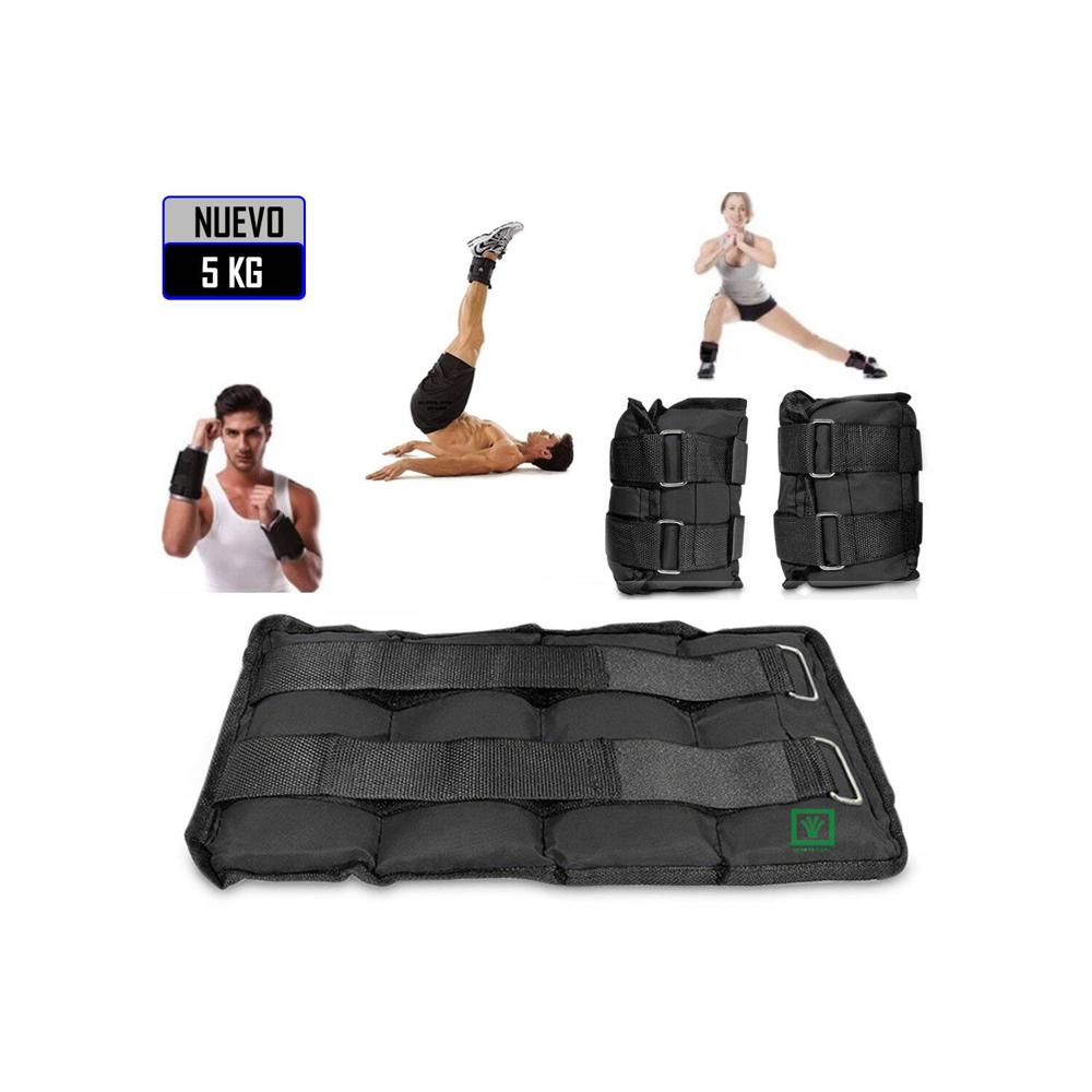Pesas tobilleras peso de 5 kg pack 2 unidades Negro