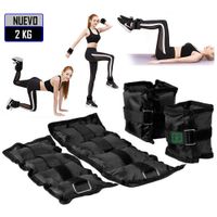 Pesas tobilleras peso de 2 kg pack 2 unidades Negro