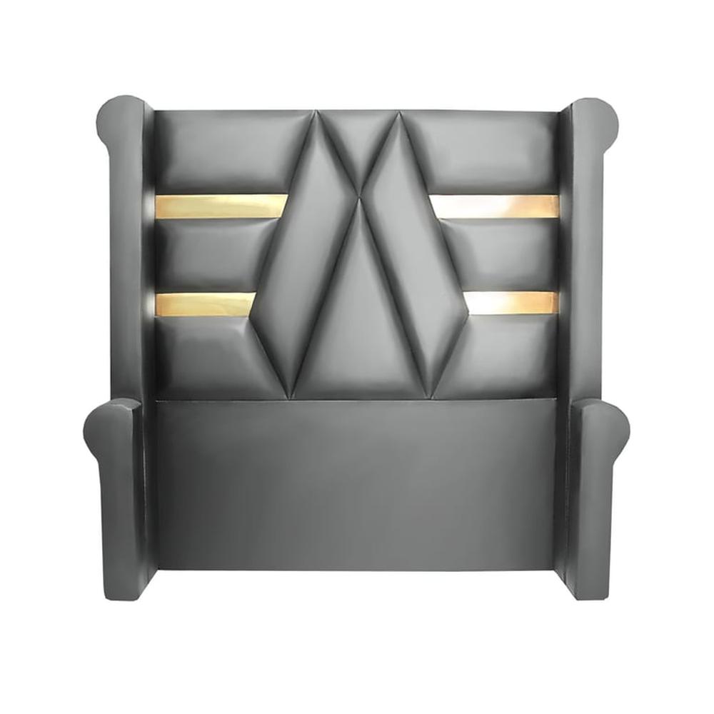 Cabecera Signature Ourense con Tela espejo 1.5 Plz - Gris Claro