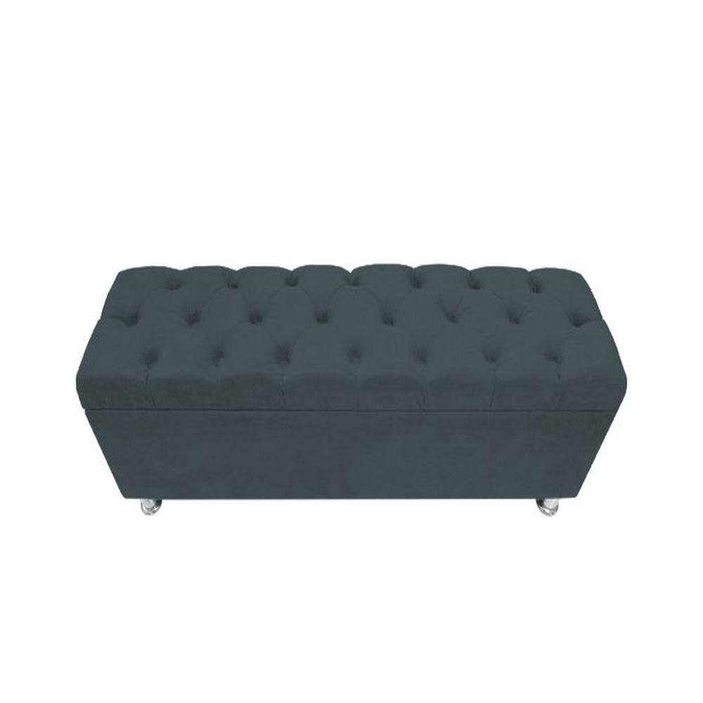 Baúl Capitoneado Bunn 1 Plz - Gris Oscuro