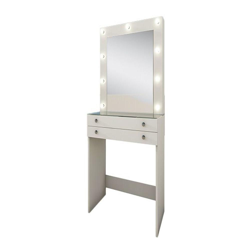 Tocador Organizador Saksun con Espejo - Blanco