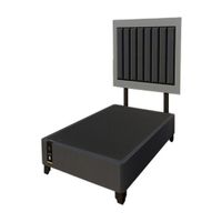 Dormitorio Lugo + Cabecera patas ajustables 1.5 plz - Negros y Gris Grafico