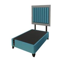 Dormitorio Lugo + Cabecera patas ajustables 1.5 plz - Cobalto y Gris Grafito