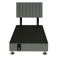 Dormitorio Linz + Cabecera Neuss Pata Desmontable 1.5 Plz-Gris Oscuro