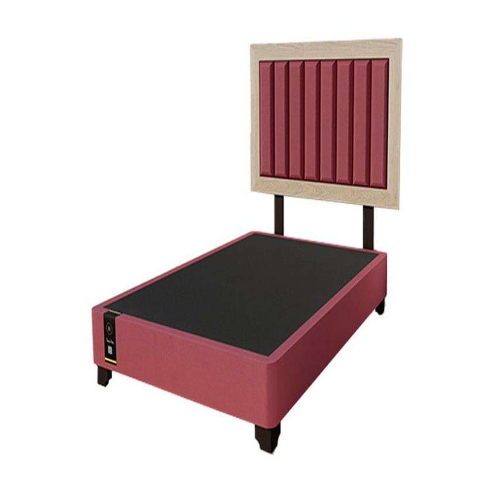 Dormitorio Lugo + Cabecera patas ajustables 1.5 plz - Vino y Damasco