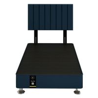 Dormitorio Linz + Cabecera Neuss Pata Desmontable 1.5 Plz-Azul Marino