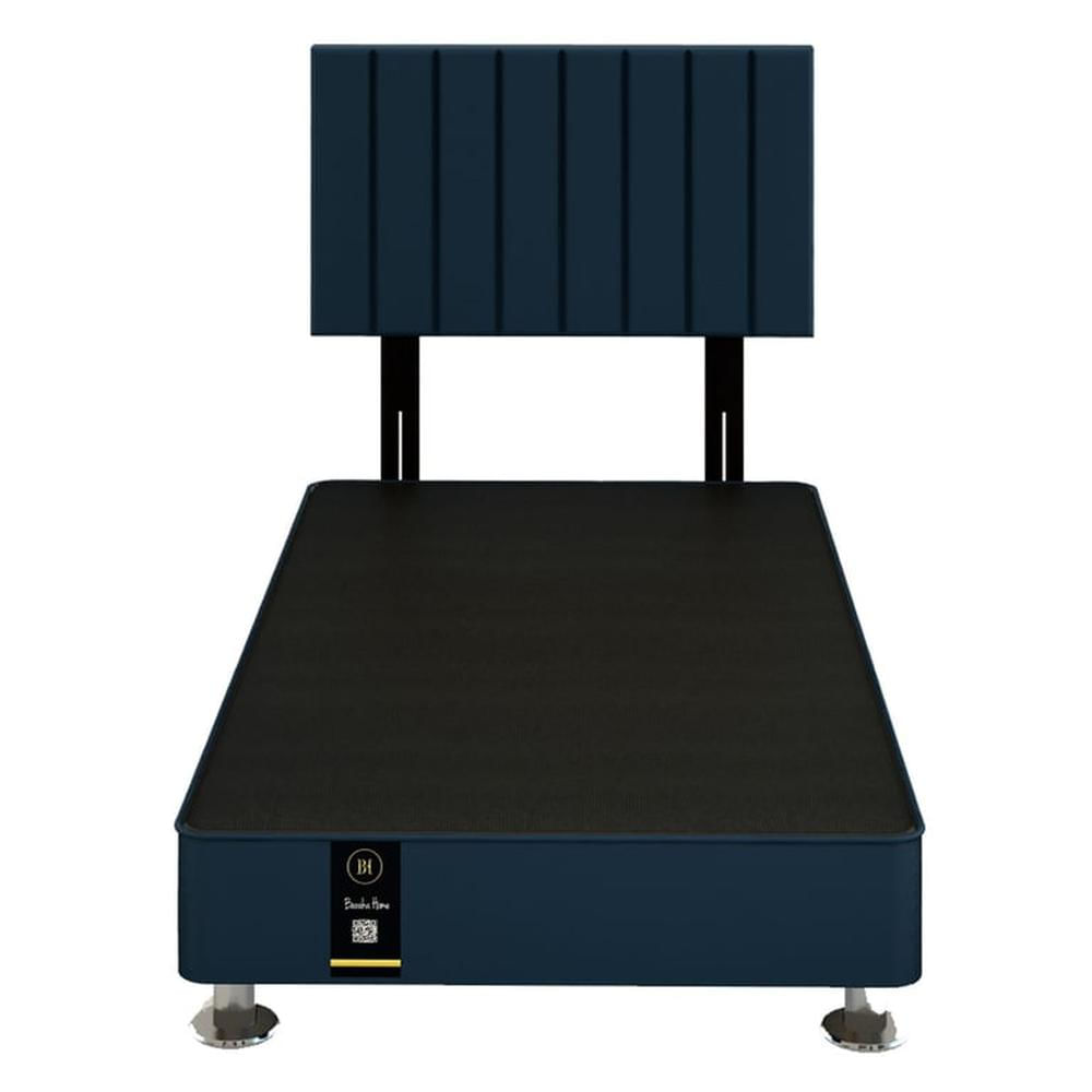 Dormitorio Linz + Cabecera Neuss Pata Desmontable 1.5 Plz-Azul Marino