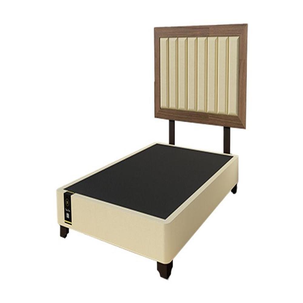 Dormitorio Lugo + Cabecera patas ajustables 1.5 plz - Beige Oscuro y Catania