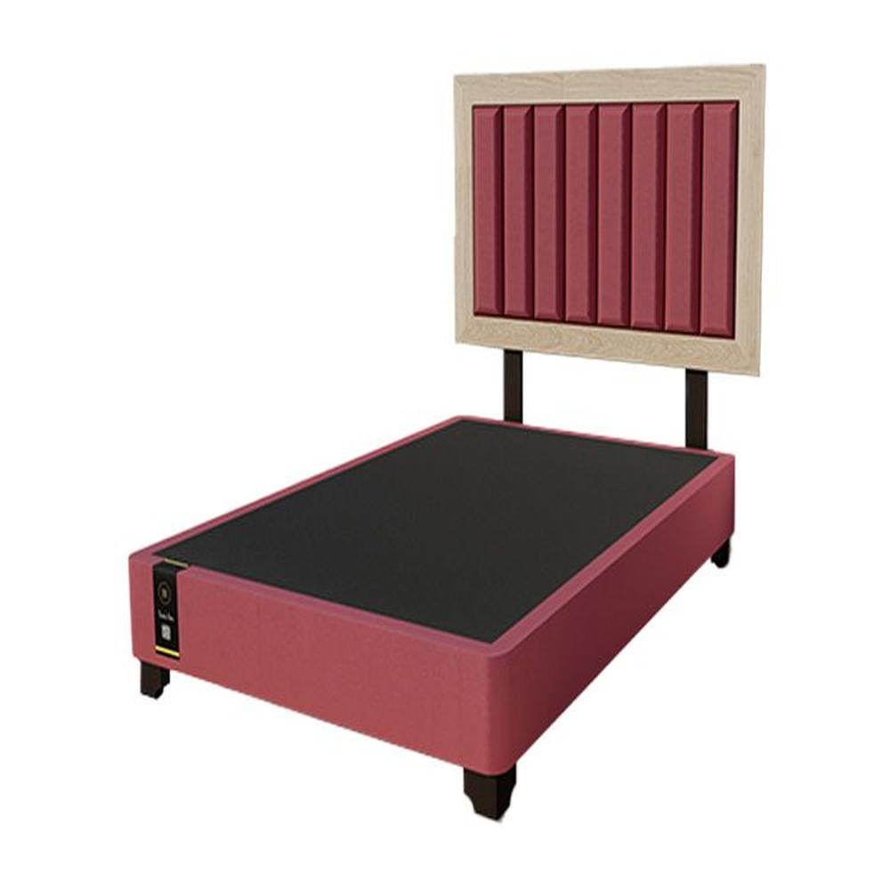Dormitorio Lugo + Cabecera patas ajustables 2 plz - Vino y Damasco