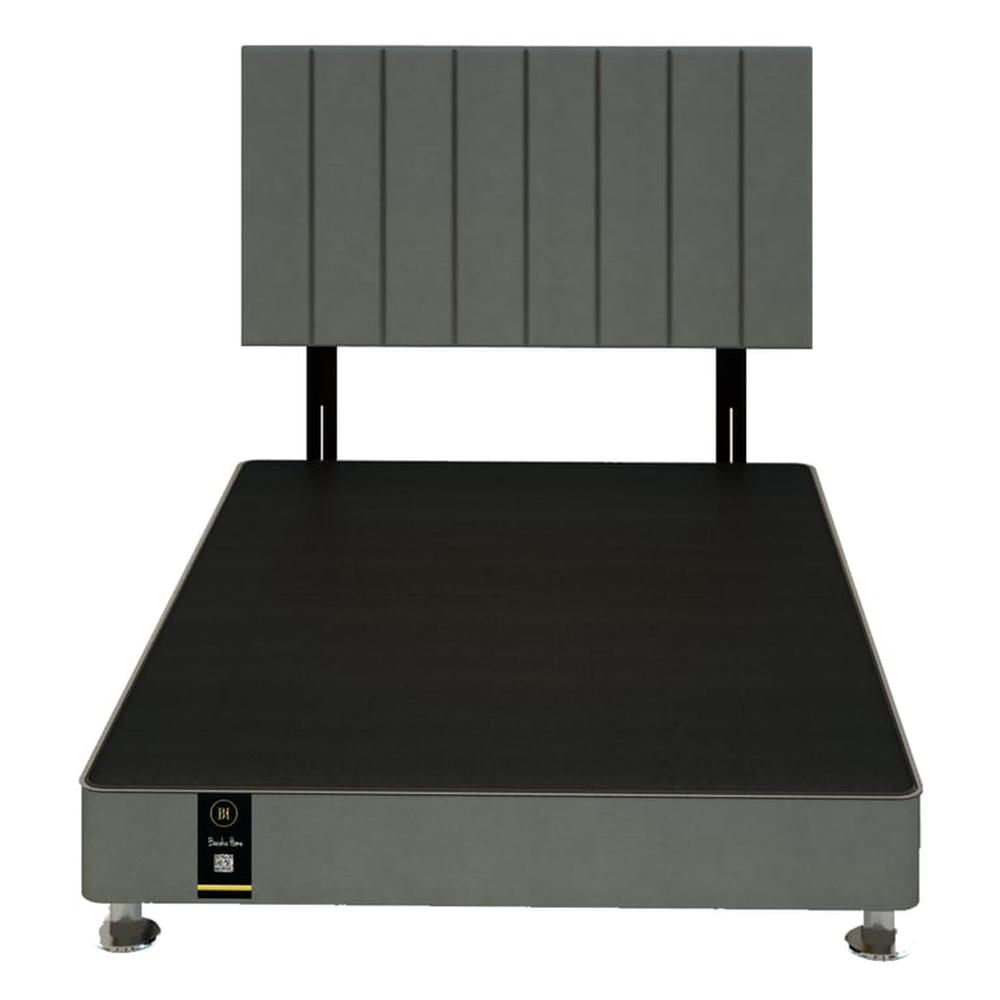 Dormitorio Linz 1.53 x 2.03 + Cabecera Neuss Pata Desmontable - Gris Oscuro