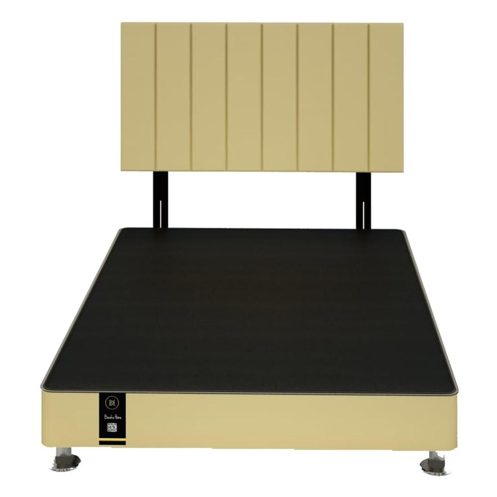 Dormitorio Linz 1.53 x 2.03 + Cabecera Neuss Pata Desmontable Queen - Beige Claro