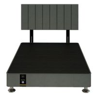 Dormitorio Linz + Cabecera Neuss Pata Desmontable 2 Plz - Gris Oscuro