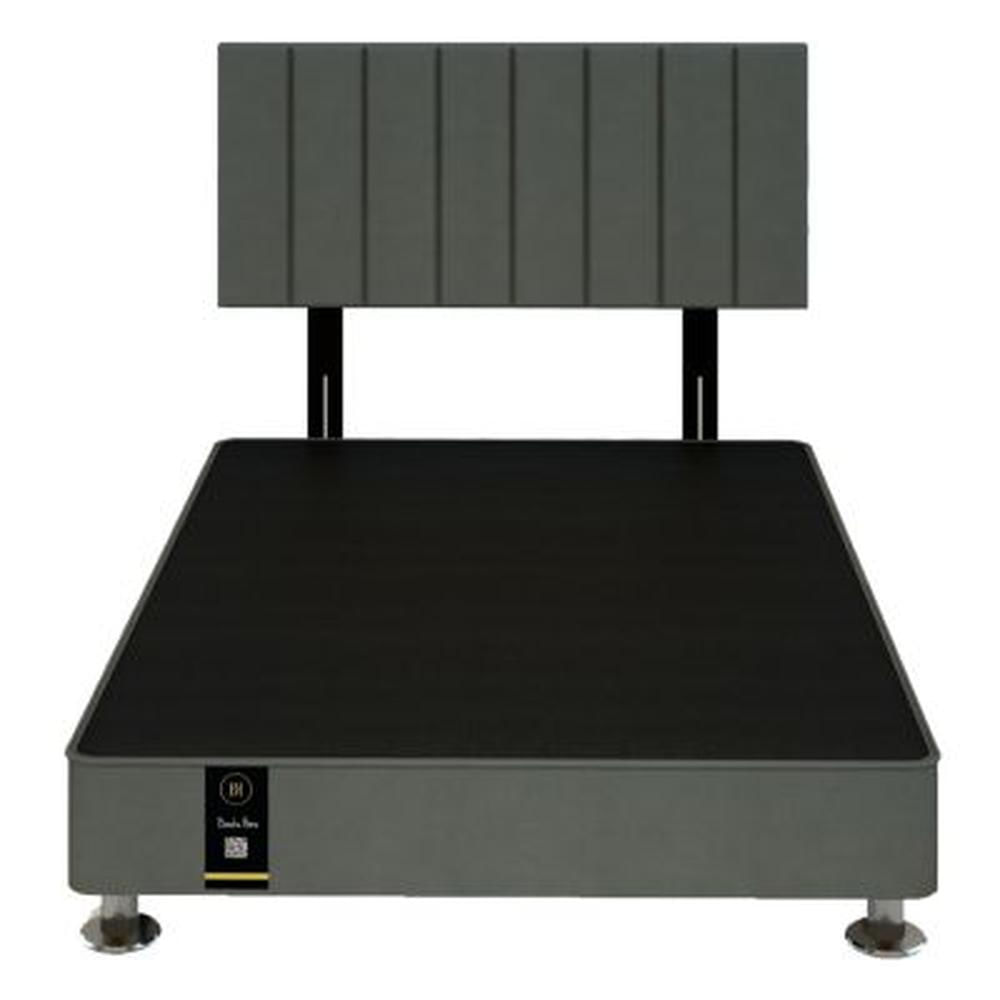 Dormitorio Linz + Cabecera Neuss Pata Desmontable 2 Plz - Gris Oscuro