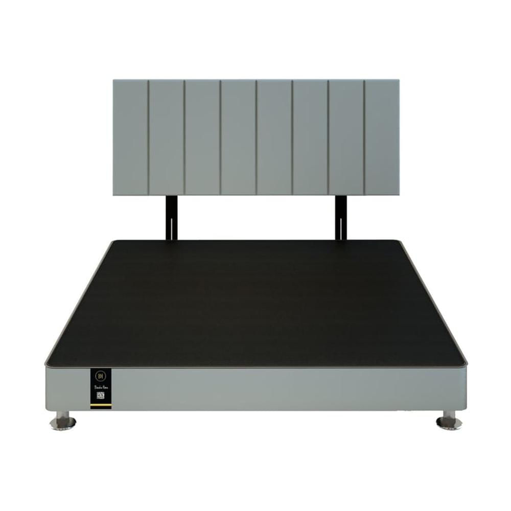 Dormitorio Linz 1.98 x 2.03 + Cabecera Neuss Pata Desmontable King- Gris Claro