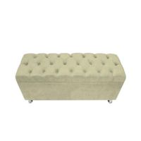 Baúl Capitoneado Bunn King - Beige Claro