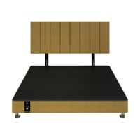 Dormitorio Linz 1.98 x 2.03 + Cabecera Neuss Pata Desmontable King - Beige Oscuro