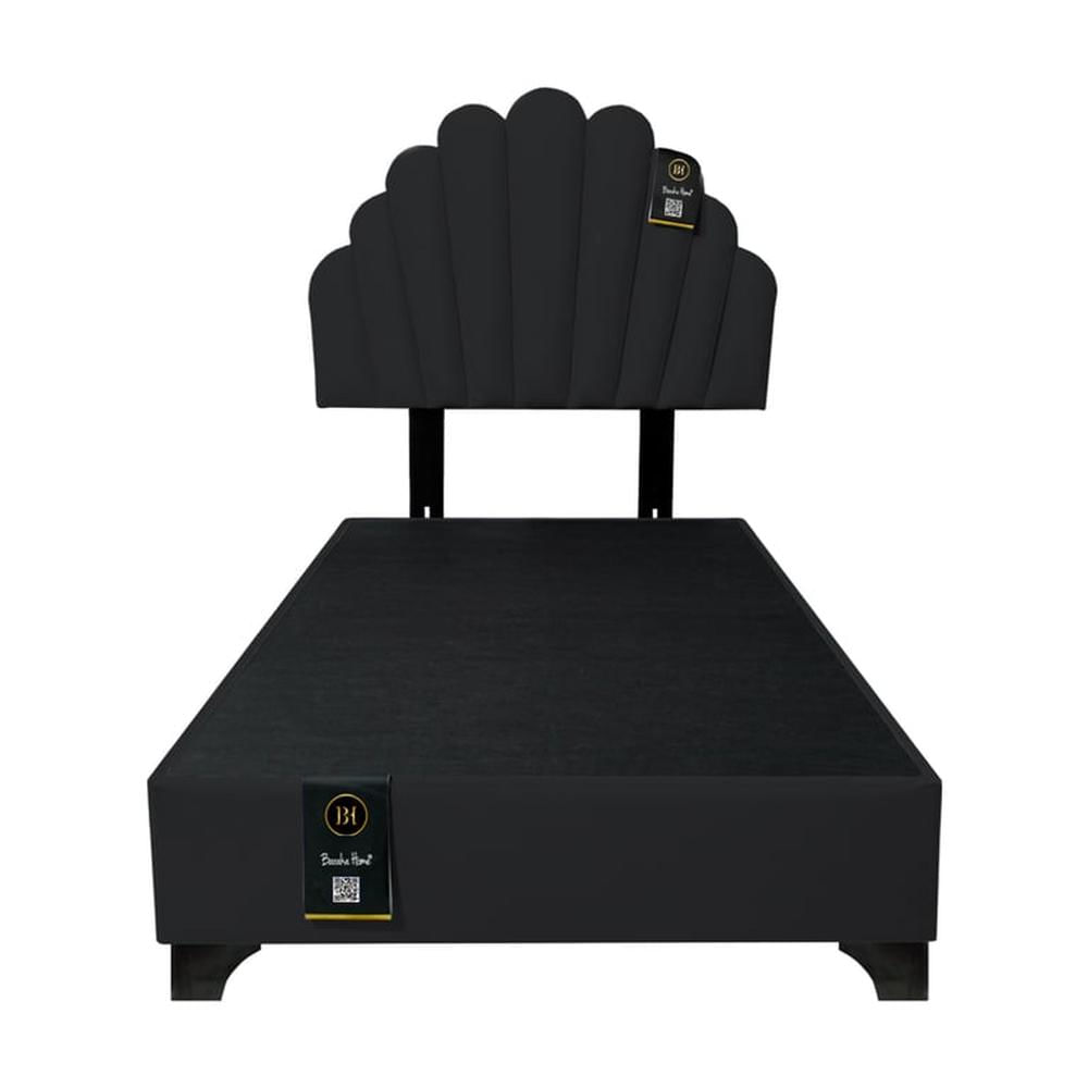 Dormitorio Afrodita + Cabecera patas ajustables 1.5 plz - Negro