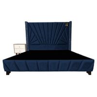 Dormitorio Lienz 1.5 Plz + Cabecera + 1 Velador - Azul Marino