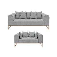Juego de sala 3 2 Luxury Dolneni - Gris claro