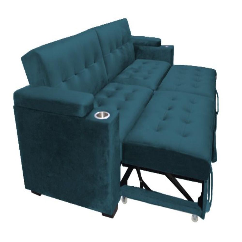 Sofa Cama Madison con Portavaso y almacenamiento King - Cobalto